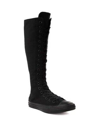 Converse Chuck Taylor All Star Black Monochrome XX-Hi lace up knee high sneakers
